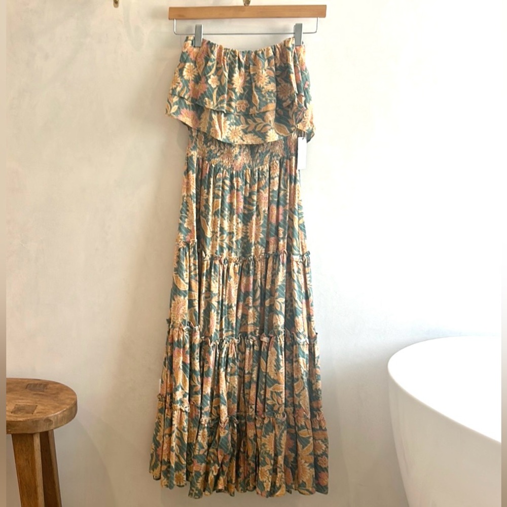 1. State  Floral-Print Strapless Ruffle-Tiered Midi Dress - Picture 7 of 13